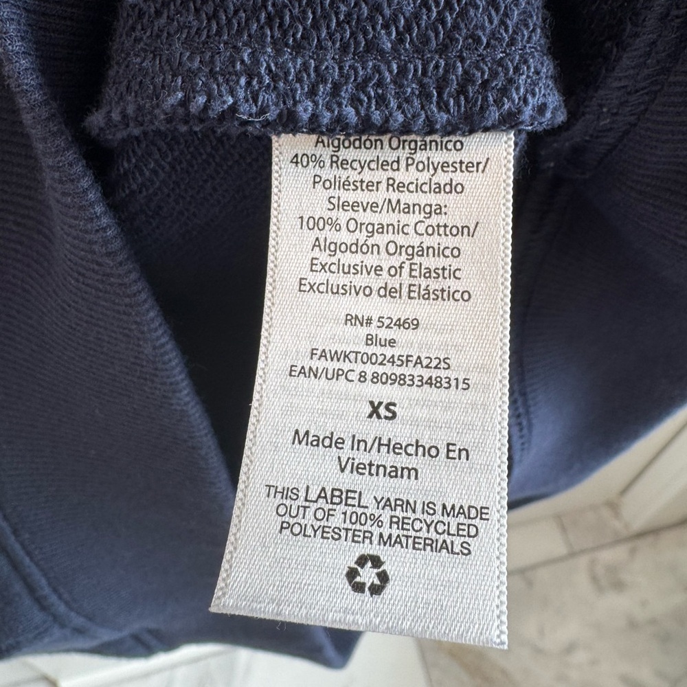 Free Assembly Navy and White Sweatshirt with Puff Sleeves​​ - Picture 4 of 5
